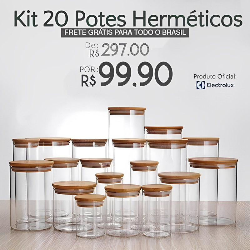 Kit 20 Potes Herméticos